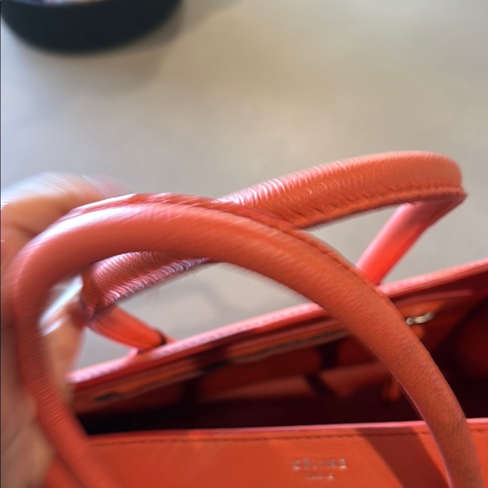 Iconic Authentic Celine Orange Luggage Tote Bag 12inch - Picture 6 of 8
